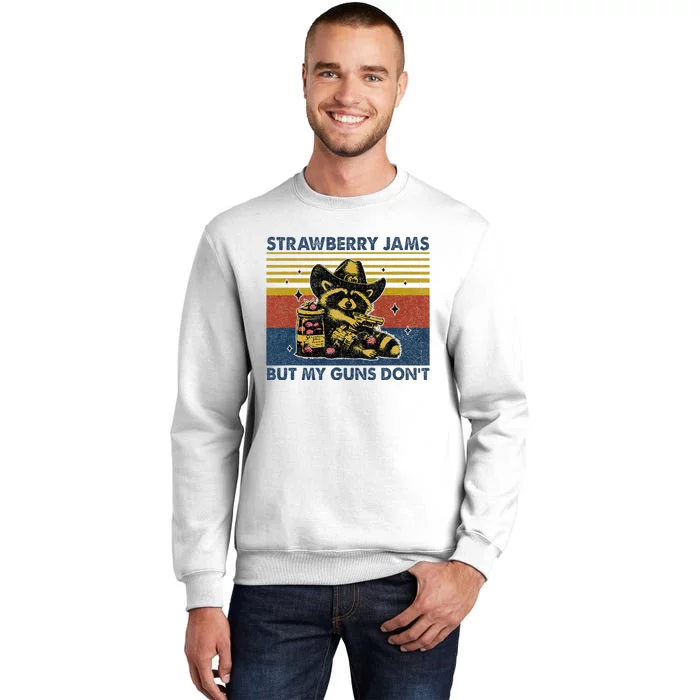 Strawberry Jams But My Toy Dont Western Cowboy Raccoon Sweatshirt