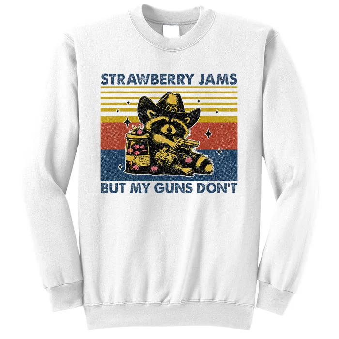 Strawberry Jams But My Toy Dont Western Cowboy Raccoon Sweatshirt