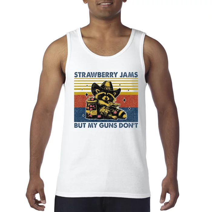 Strawberry Jams But My Toy Dont Western Cowboy Raccoon Tank Top