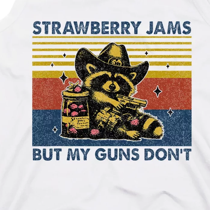 Strawberry Jams But My Toy Dont Western Cowboy Raccoon Tank Top