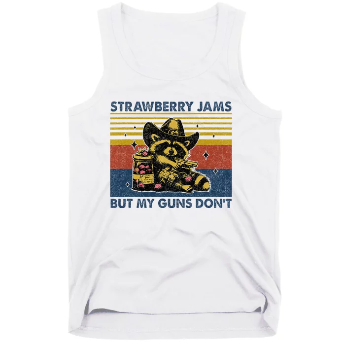 Strawberry Jams But My Toy Dont Western Cowboy Raccoon Tank Top