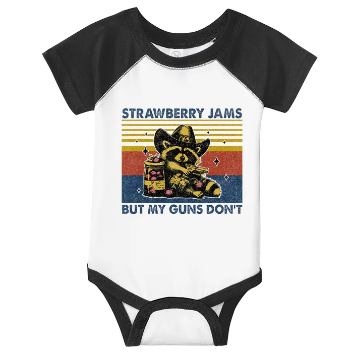 Strawberry Jams But My Toy Dont Western Cowboy Raccoon Infant Baby Jersey Bodysuit