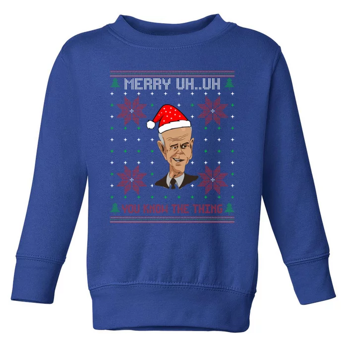 Santa Joe Biden Merry Uh Uh Christmas Ugly Pajama Xmas Funny Gift Toddler Sweatshirt