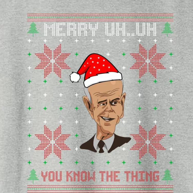 Santa Joe Biden Merry Uh Uh Christmas Ugly Pajama Xmas Funny Gift Women's Crop Top Tee