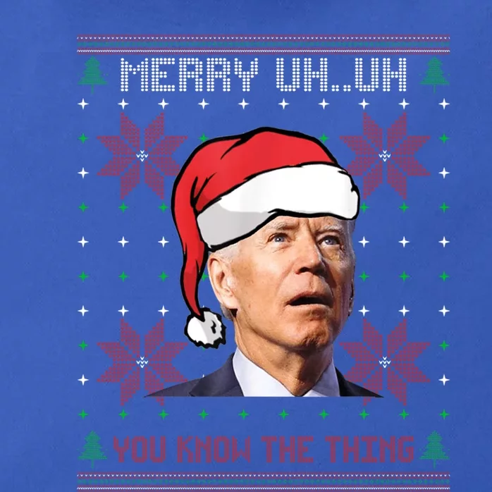 Santa Joe Biden Merry Uh Uh Christmas Ugly Pajama Xmas Gift Zip Tote Bag