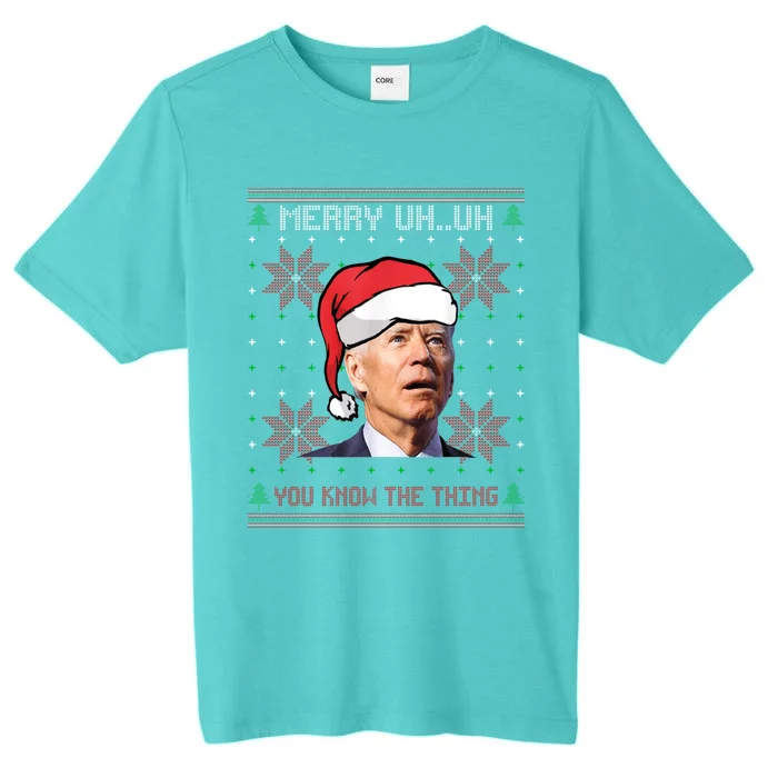 Santa Joe Biden Merry Uh Uh Christmas Ugly Pajama Xmas Gift ChromaSoft Performance T-Shirt