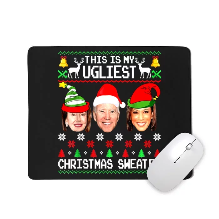 Santa Joe Biden This Is My Ugliest Christmas Sweater Ugly Mousepad