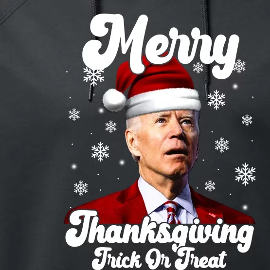 Santa Joe Biden Christmas Merry Thanksgiving Trick Or Treat Performance Fleece Hoodie