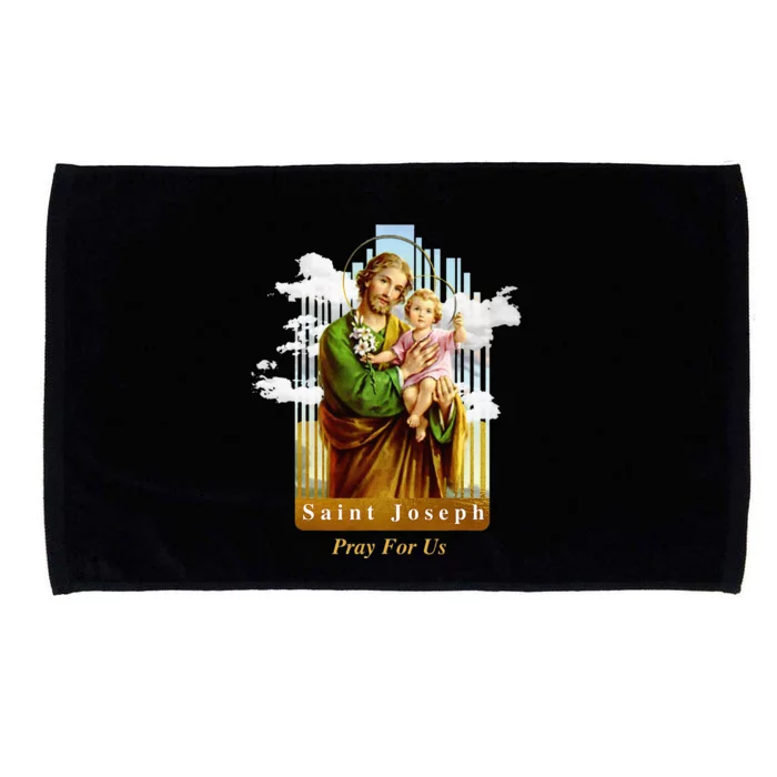 Saint Joseph Catholic Church St. Joseph With Infant Jesus Microfiber Hand Towel