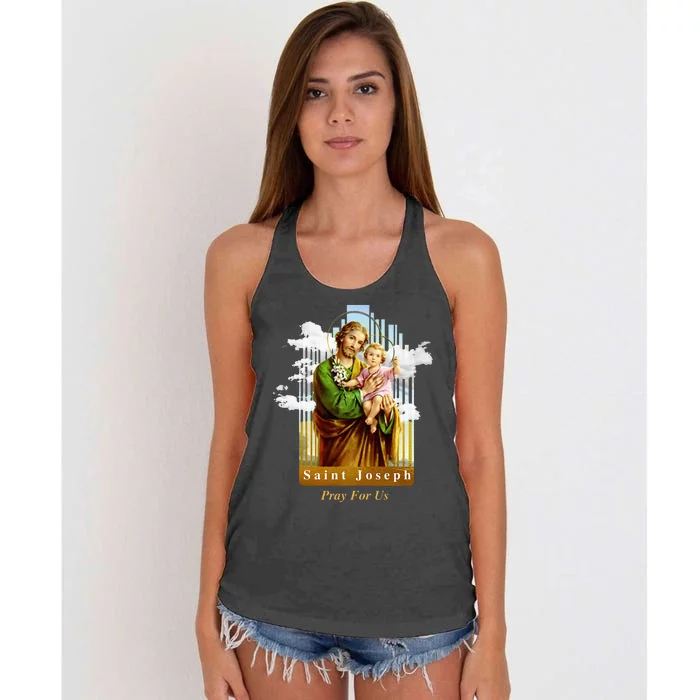 Saint Joseph Catholic Church St. Joseph With Infant Jesus Women's Knotted Racerback Tank