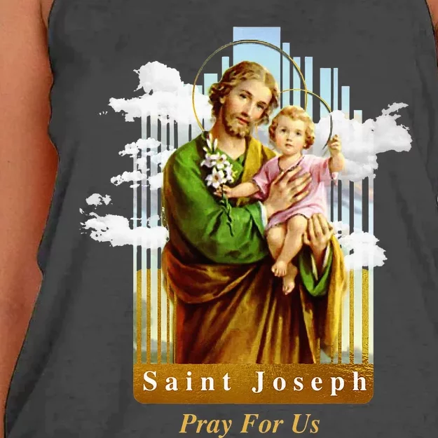 Saint Joseph Catholic Church St. Joseph With Infant Jesus Women's Knotted Racerback Tank