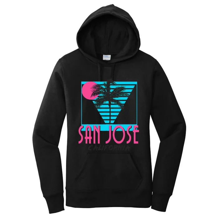 San Jose California Retro Ca Cool Women's Pullover Hoodie