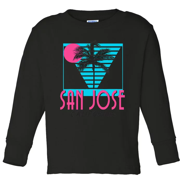 San Jose California Retro Ca Cool Toddler Long Sleeve Shirt