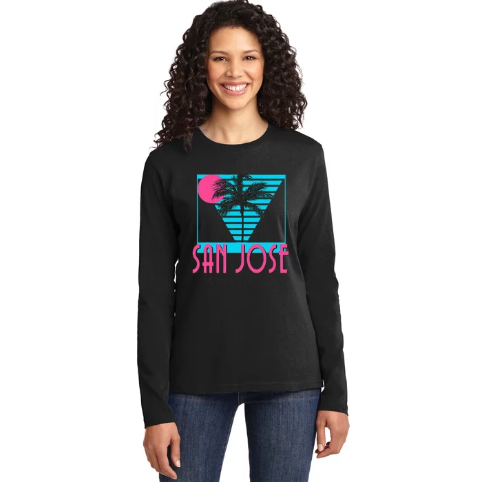 San Jose California Retro Ca Cool Ladies Long Sleeve Shirt