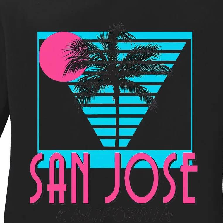 San Jose California Retro Ca Cool Ladies Long Sleeve Shirt