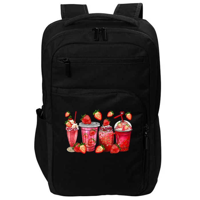 Strawberry Juice Coffee Cups Strawberry Festival Fruit Lover Impact Tech Backpack