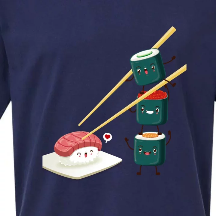 Sushi Japanese Cuisine, Sushi Emoji Sueded Cloud Jersey T-Shirt