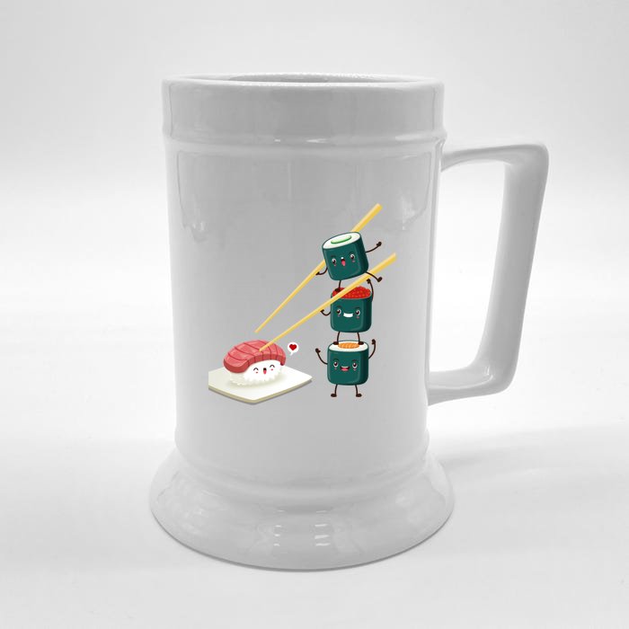 Sushi Japanese Cuisine, Sushi Emoji Front & Back Beer Stein