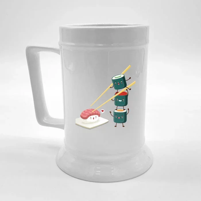 Sushi Japanese Cuisine, Sushi Emoji Front & Back Beer Stein