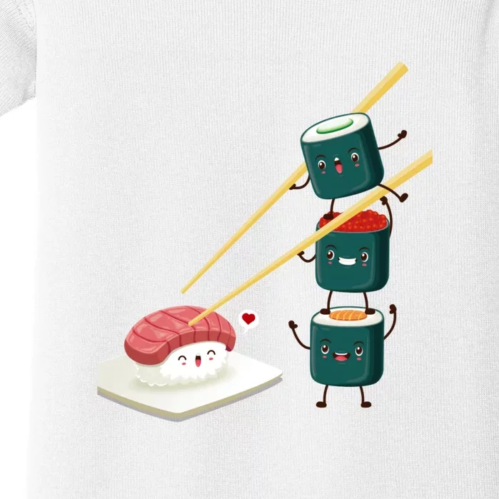 Sushi Japanese Cuisine, Sushi Emoji Baby Bodysuit