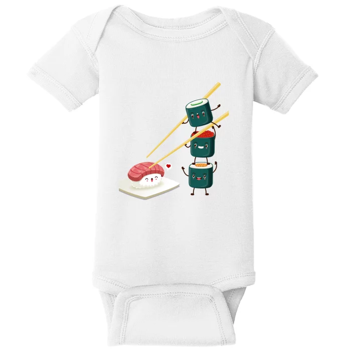 Sushi Japanese Cuisine, Sushi Emoji Baby Bodysuit