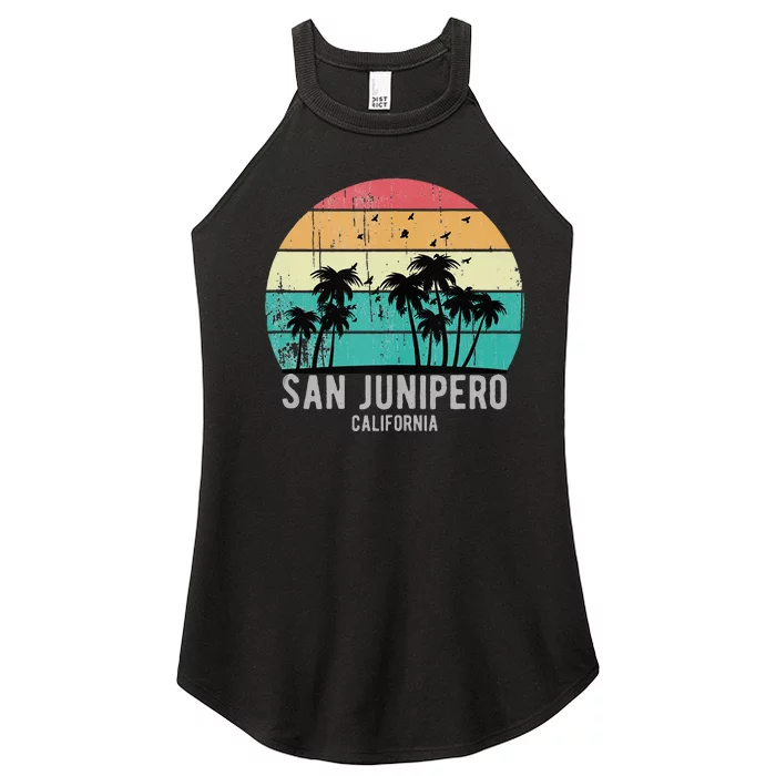 San Junipero California Beach Retro Vacation Souvenir Women’s Perfect Tri Rocker Tank