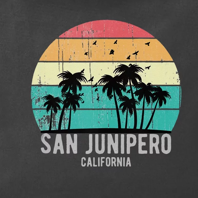 San Junipero California Beach Retro Vacation Souvenir Zip Tote Bag