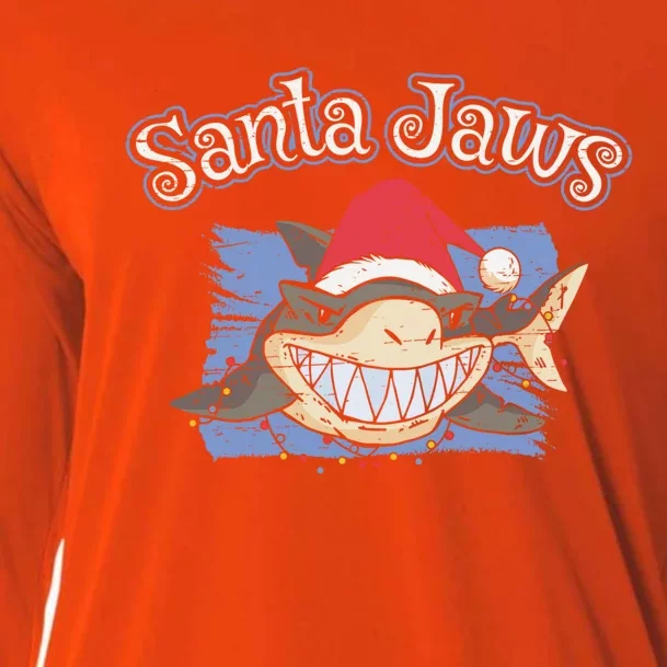 Santa Jaws Christmas Holidays Shark Sea Creature Claus Xmas Meaningful Gift Cooling Performance Long Sleeve Crew