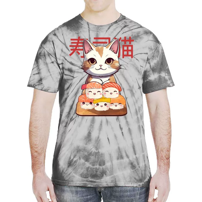 Sushi Japanese Cat Cute Gift Tie-Dye T-Shirt