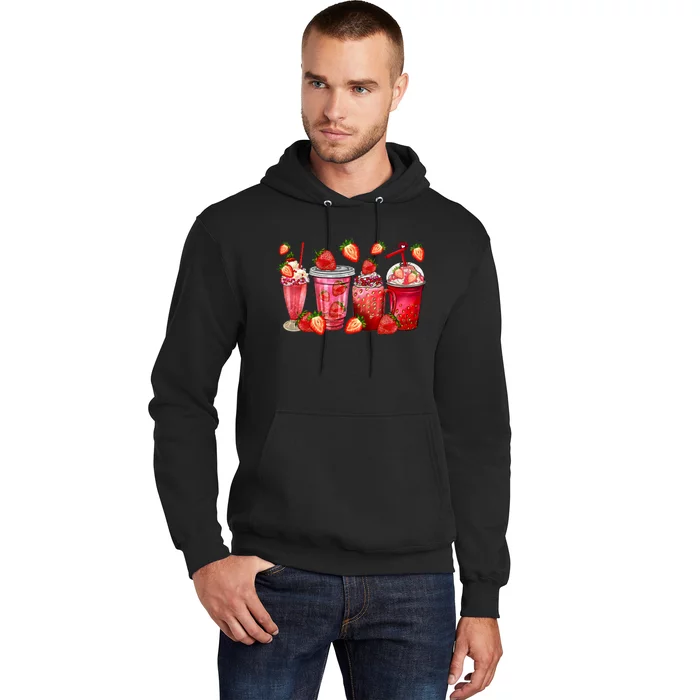 Strawberry Juice Coffee Cups Strawberry Festival Fruit Lover Hoodie