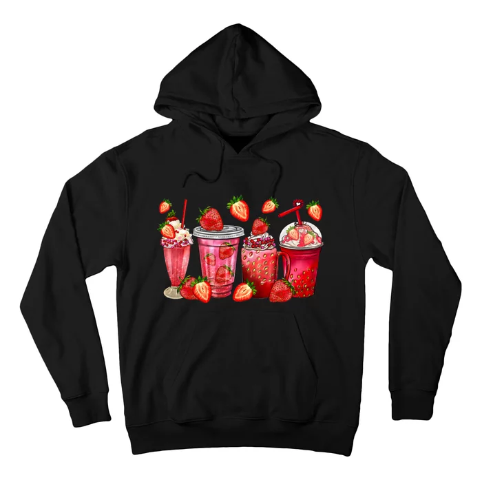 Strawberry Juice Coffee Cups Strawberry Festival Fruit Lover Hoodie