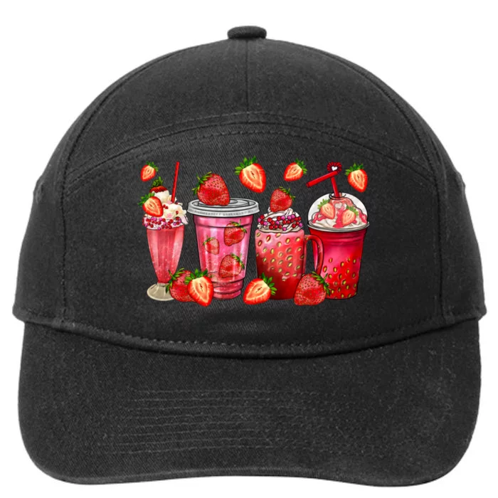 Strawberry Juice Coffee Cups Strawberry Festival Fruit Lover 7-Panel Snapback Hat