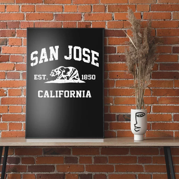 San Jose California CA Vintage State Athletic Style Poster