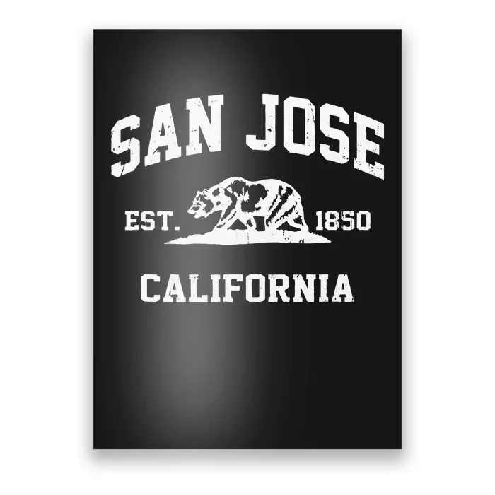 San Jose California CA Vintage State Athletic Style Poster