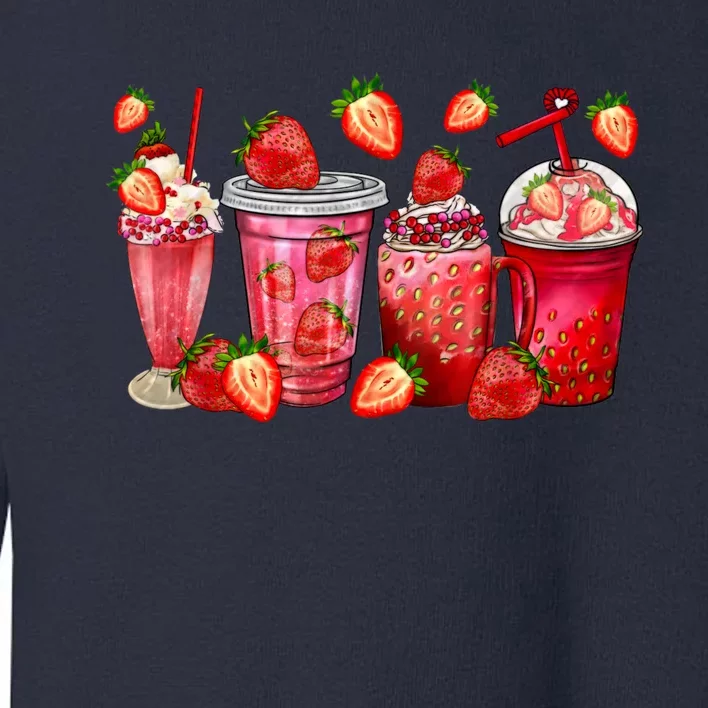 Strawberry Juice Coffee Cups Strawberry Festival Fruit Lover Toddler Sweatshirt