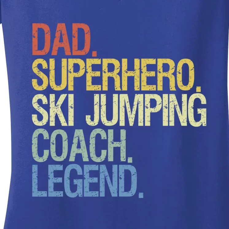 Ski Jumping Coach Dad Gift Women's V-Neck T-Shirt