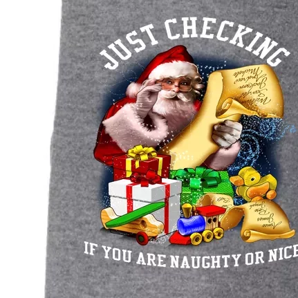 Santa Just Checking If You Are Naughty Or Nice Doggie 3-End Fleece Hoodie