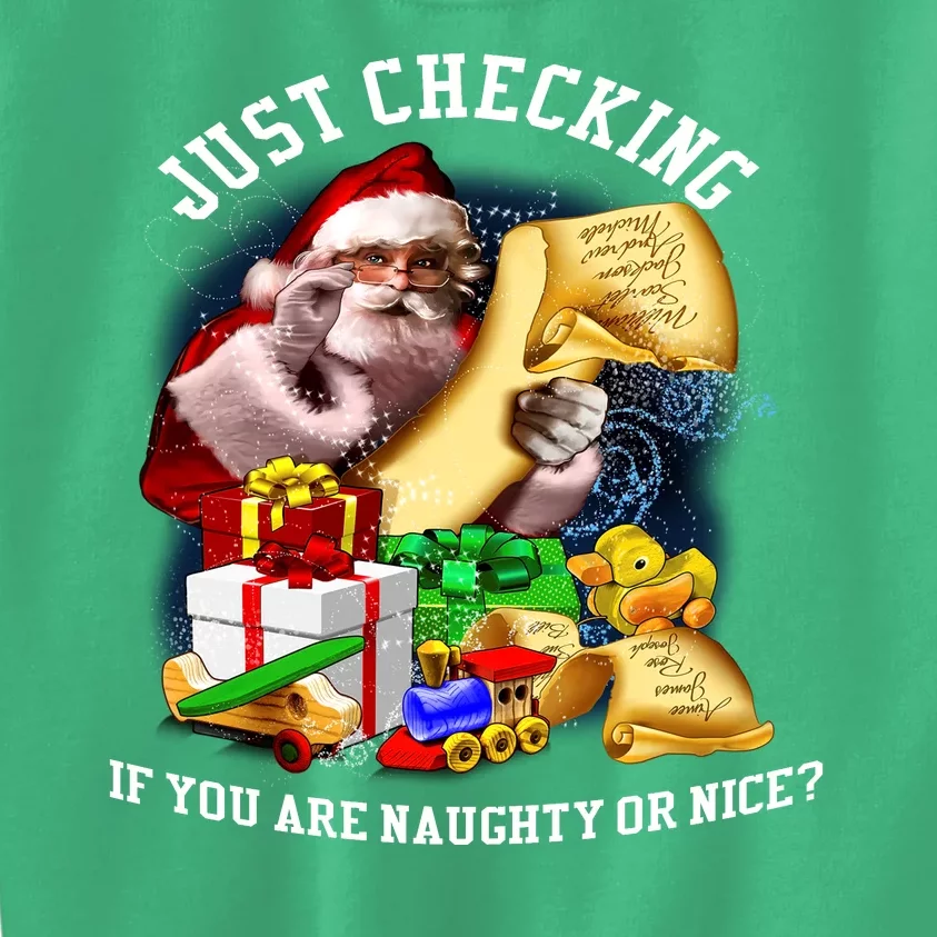 Santa Just Checking If You Are Naughty Or Nice Kids Sweatshirt