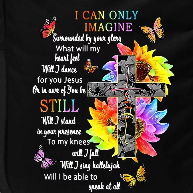 Sunflower Jesus Cross Butterfly I Can Imagine Christian Impact Tech Backpack