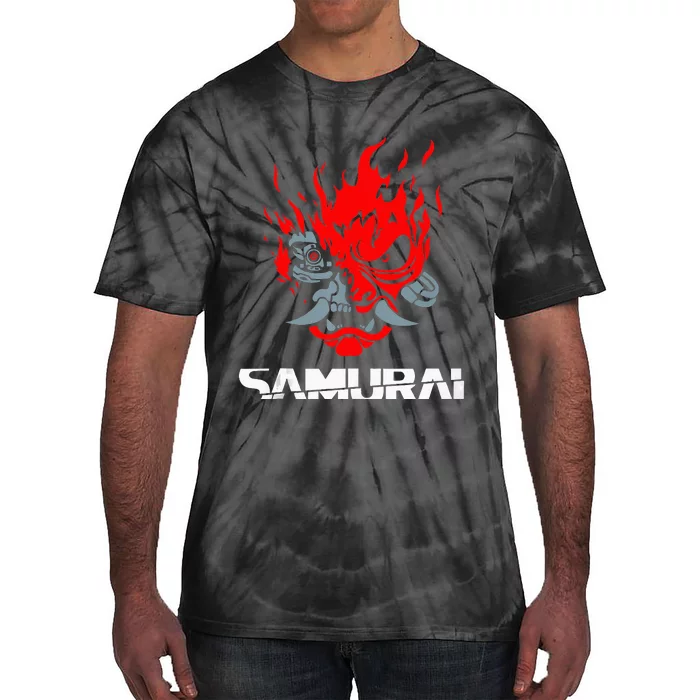 Samurai Japanese Demon Mask Edge Cyber Runners Punk Tie-Dye T-Shirt