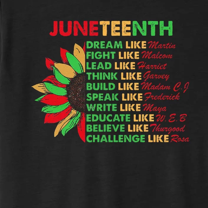 Sunflower Juneteenth Dream Like Leaders Black ChromaSoft Performance T-Shirt