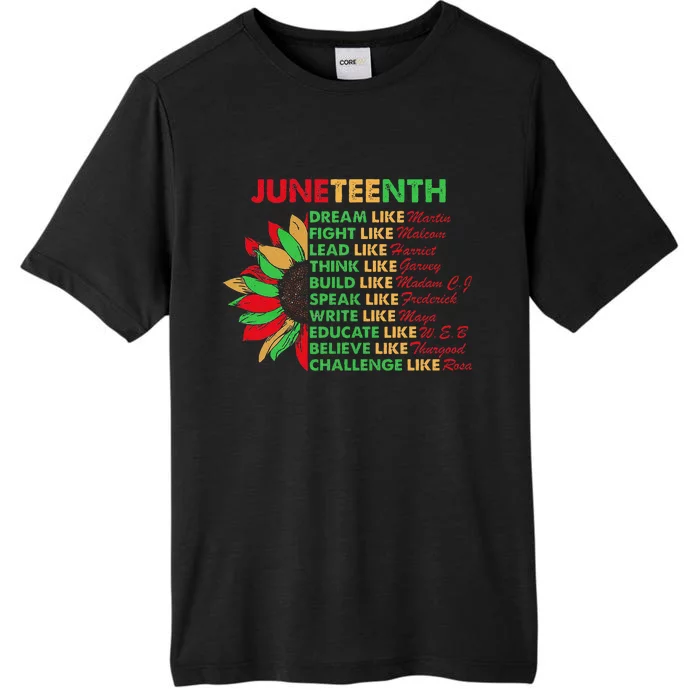 Sunflower Juneteenth Dream Like Leaders Black ChromaSoft Performance T-Shirt