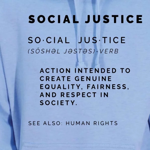 Social Justice Definition SJW, Liberal, Civil Rights Unisex Surf Hoodie