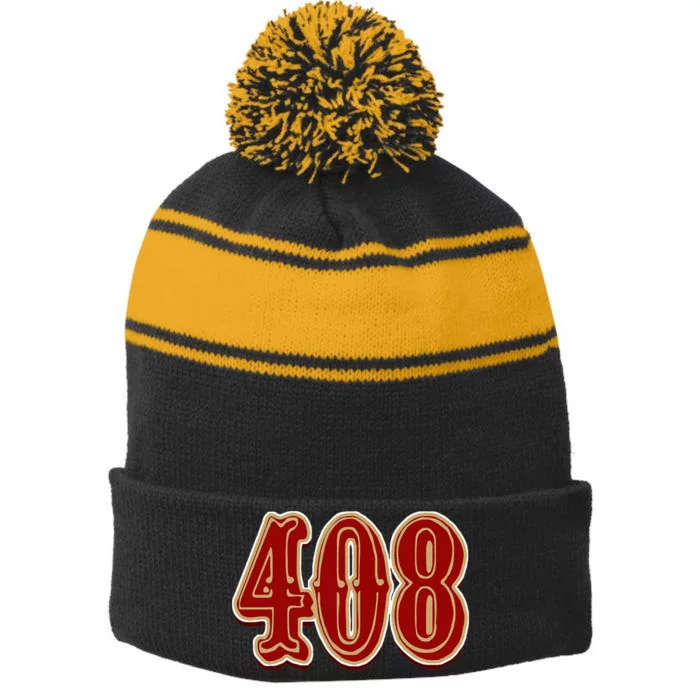 San Jose Dynasty S 408 Hella 408 Legacy Stripe Pom Pom Beanie