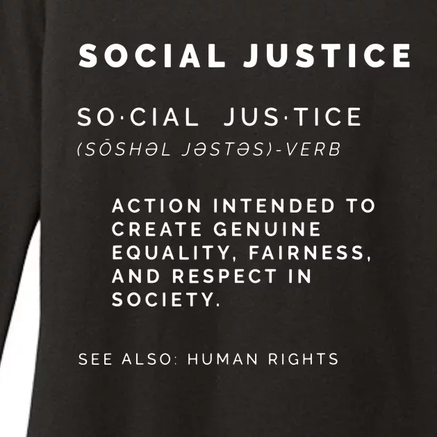 Social Justice Definition | SJW, Liberal, Civil Rights Womens CVC Long Sleeve Shirt