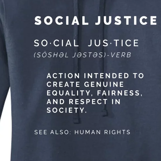 Social Justice Definition | SJW, Liberal, Civil Rights Women's Pullover Hoodie