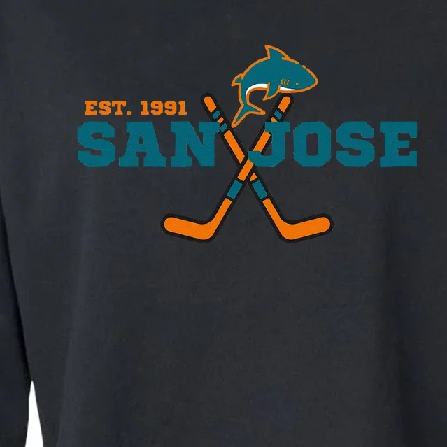 San Jose Est 1991 Sports Team Novelty Athletic Shark Cropped Pullover Crew