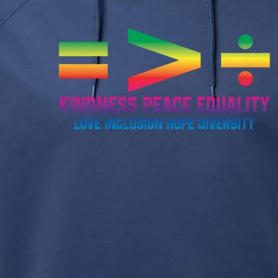 Social Justice Equality Greater Than Division Gift Performance Fleece Hoodie