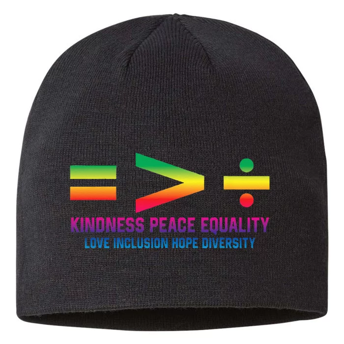 Social Justice Equality Greater Than Division 8 1/2in Sustainable Knit Beanie