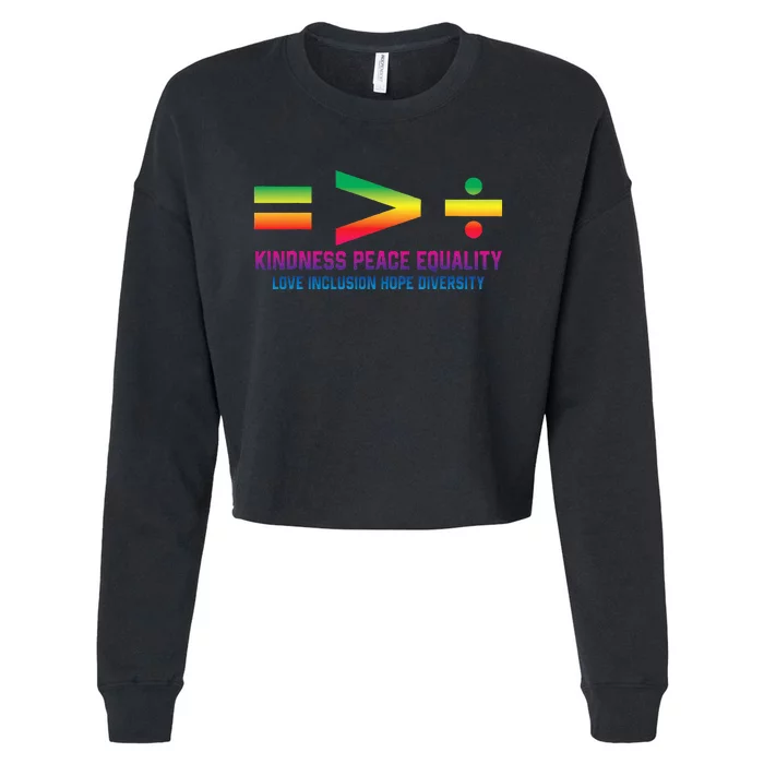 Social Justice Equality Greater Than Division Cropped Pullover Crew